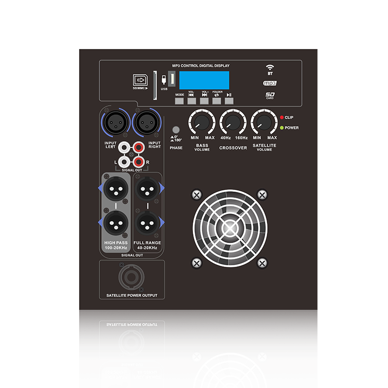 PL28SUB-5-1.1: Volledig bereik of hoogdoorlaatuitgangsmodi 1.1-kanaals stroomuitgang Line Array-luidspreker Functionele module