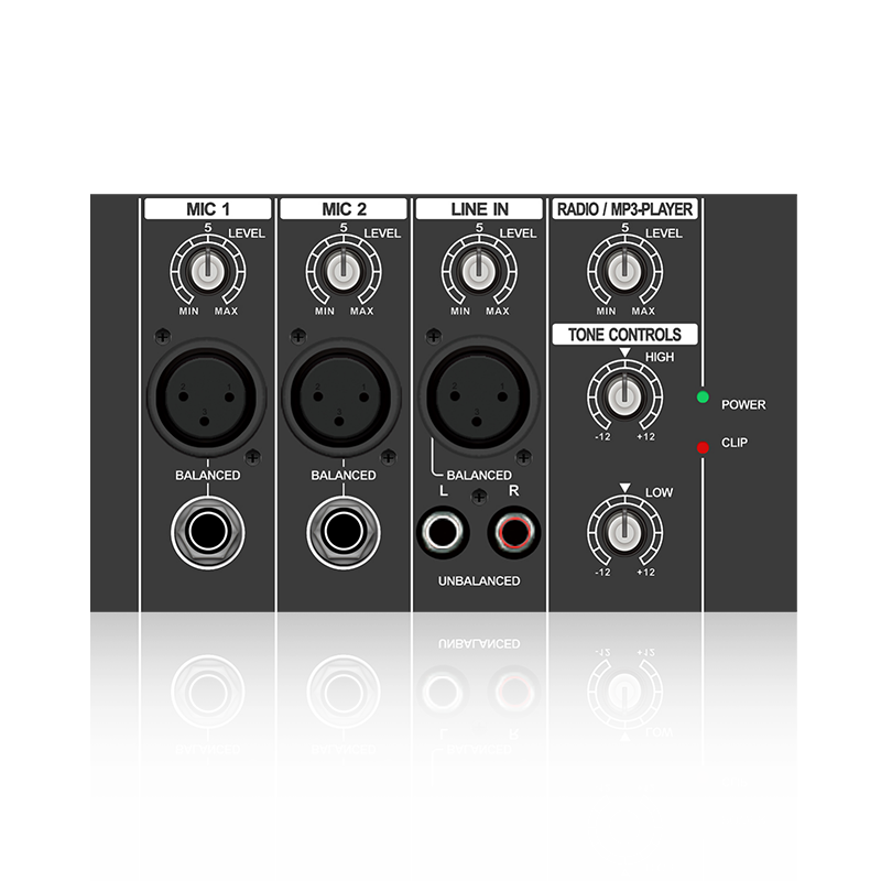 PL1: Treble- en bas-EQ-regeling horizontale analoge functionele module voor klasse AB-versterker