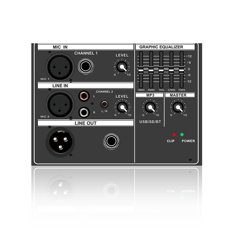 PL18: 5-bands grafische equalizer functionele module voor elektrische frequentieverdeling