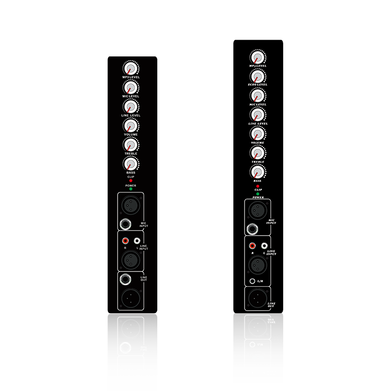 PL2/PL2E: Single Mic Channel Single Line Channel-ingang en limietbeveiliging Verticale analoge functionele module