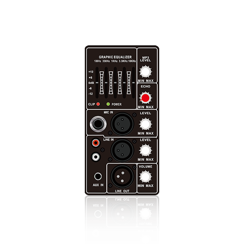 PL66: Enkele microfoonkanaalingang en microfoon-echocontrole verticale analoge functionele module