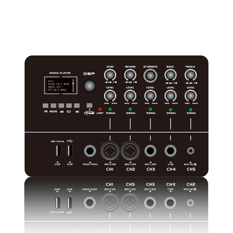MK12-1.1: Alles-in-één kolom-PA-systeem met meerkanaals digitale mixer voorpaneelmodule