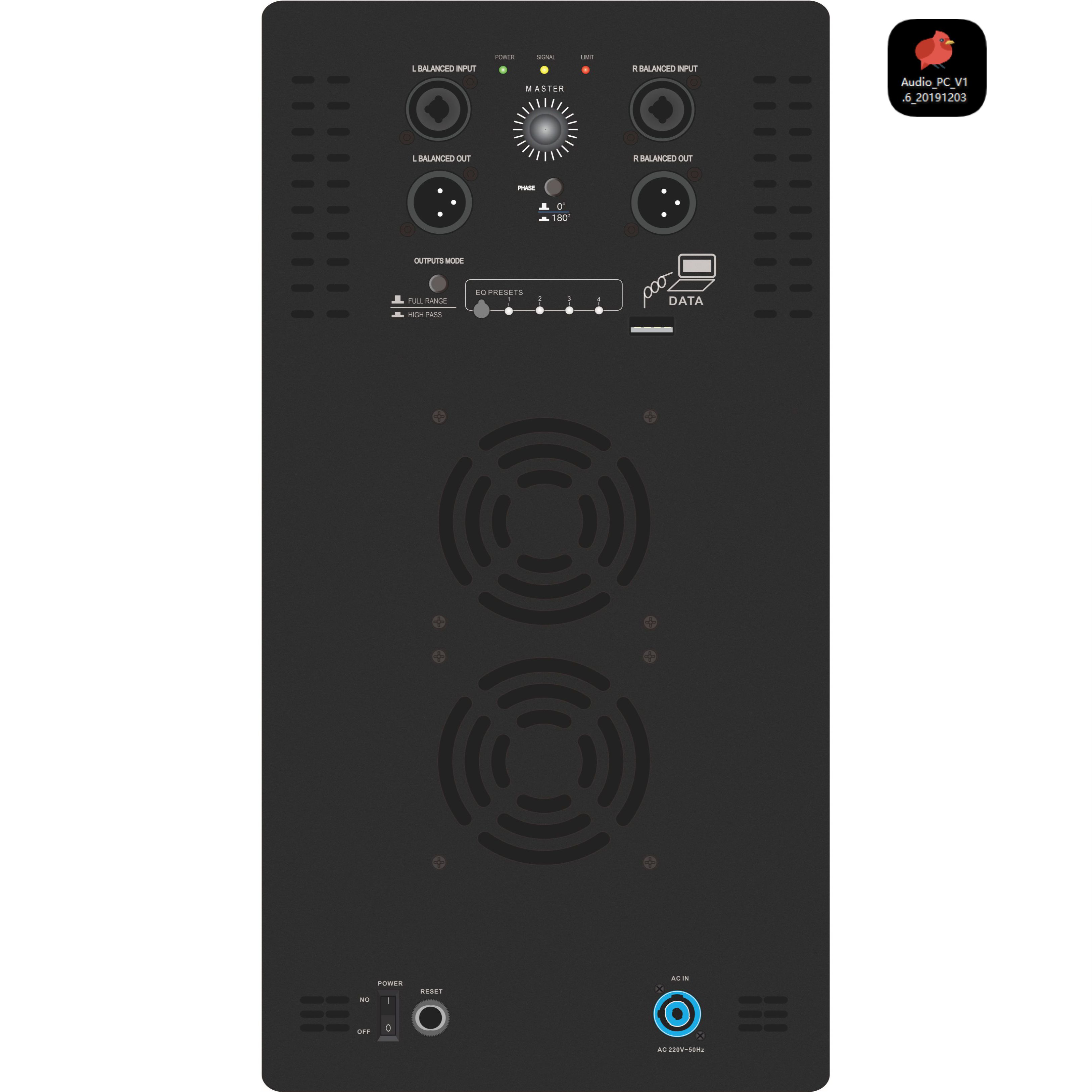 DSP1904SUB-aangedreven subwoofersysteemversterker