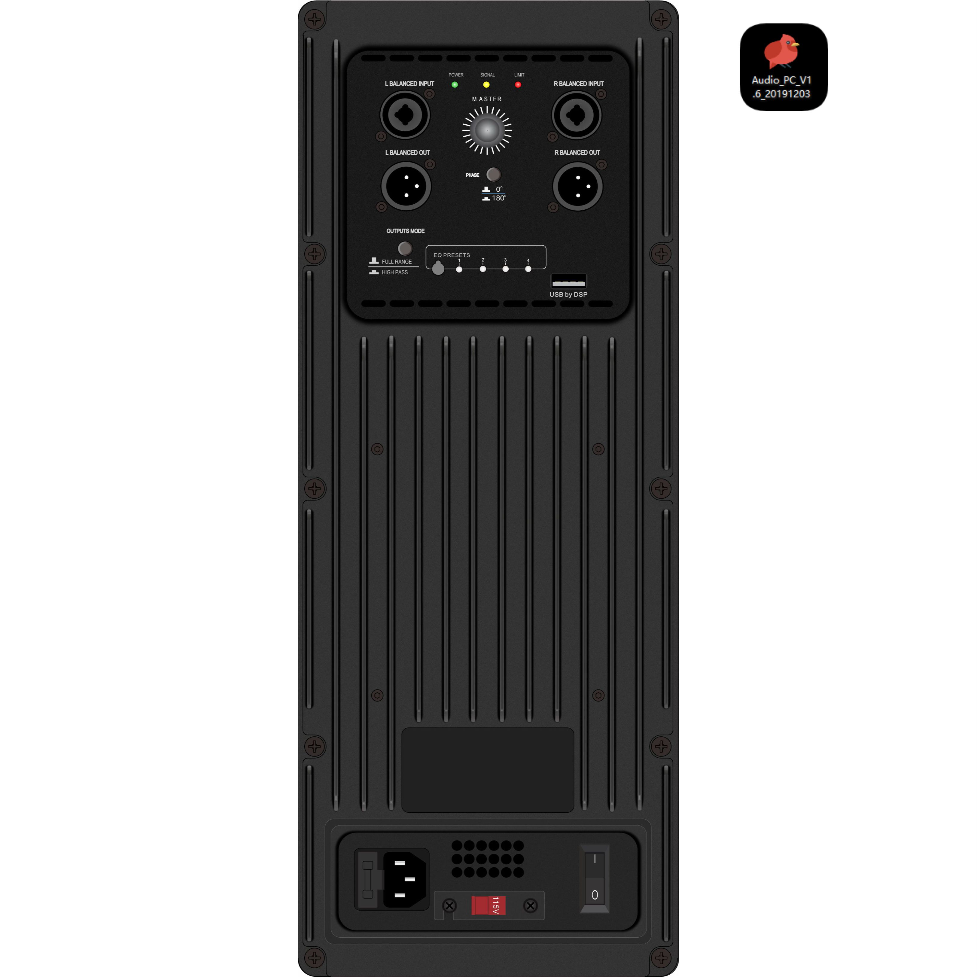 DSP1904SUB-aangedreven subwoofersysteemversterker