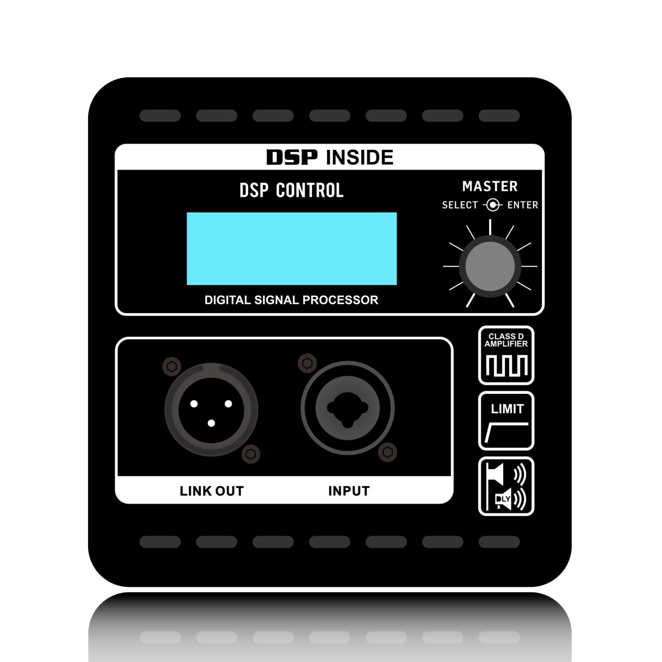 QMC800X: DSP-bediening met één knop en LCD-scherm Professionele DSP-module met line array-systeem