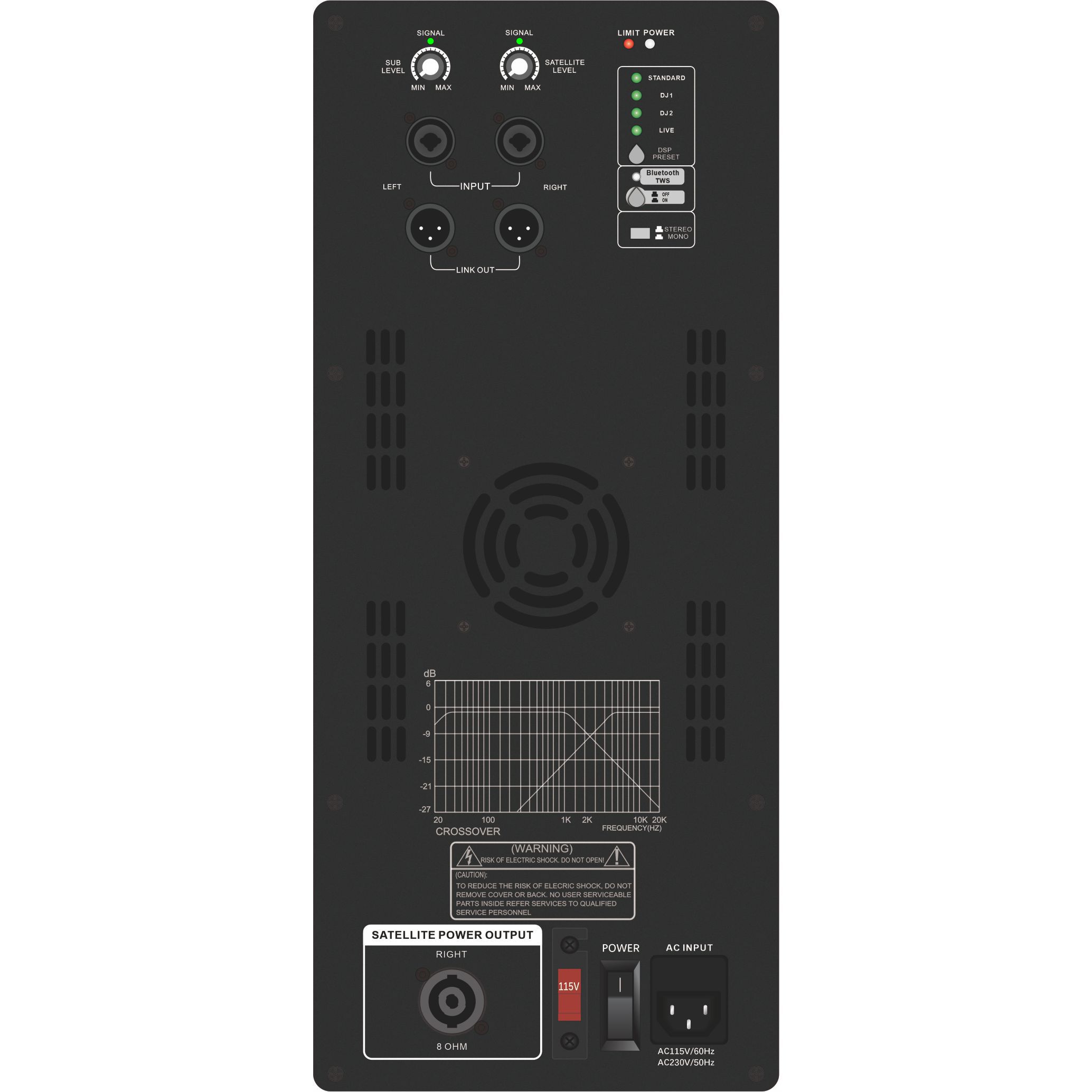 DSP1903SUB-serie actieve subwoofer 1.1/2.1/2.2-kanaalsysteem