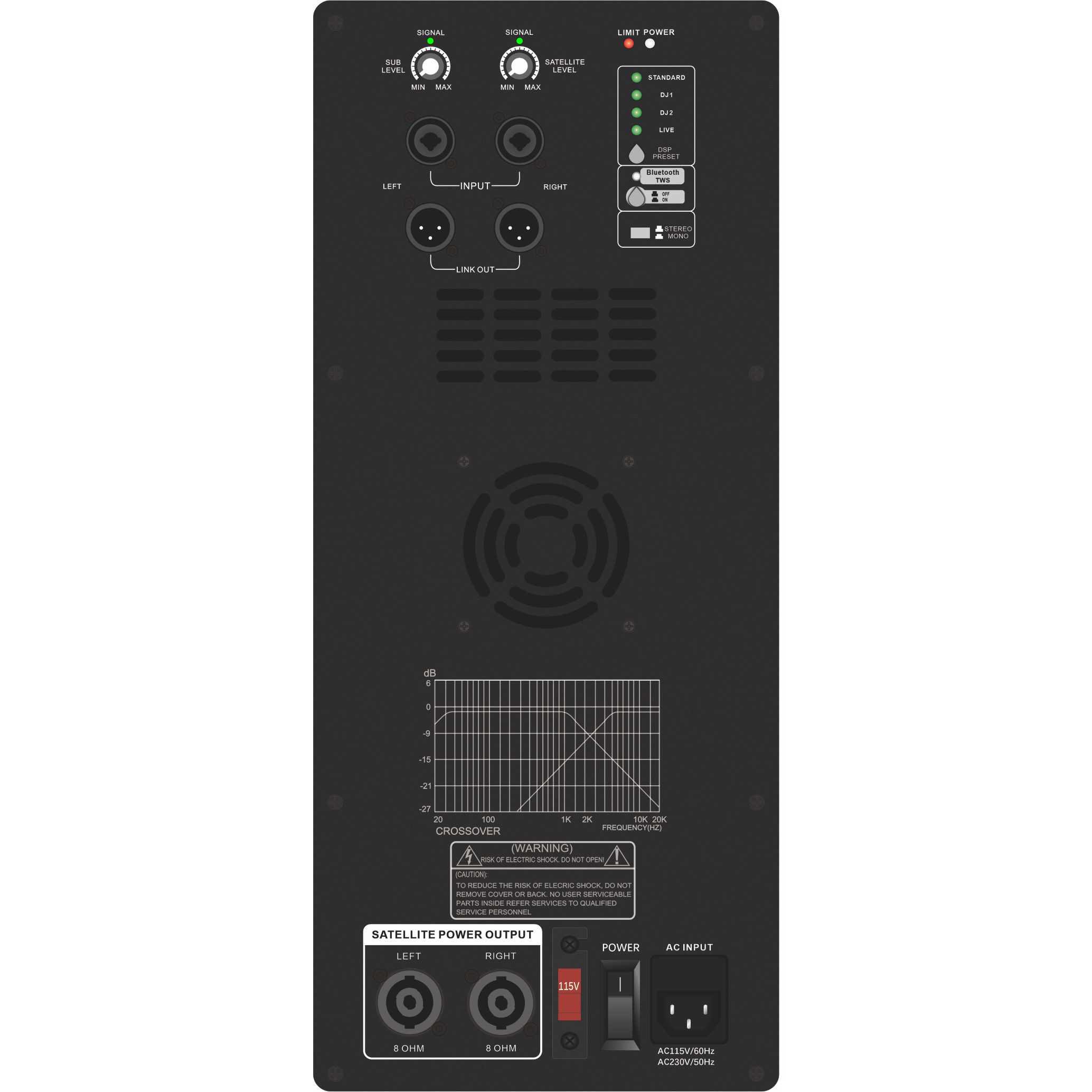 DSP1903SUB-serie actieve subwoofer 1.1/2.1/2.2-kanaalsysteem