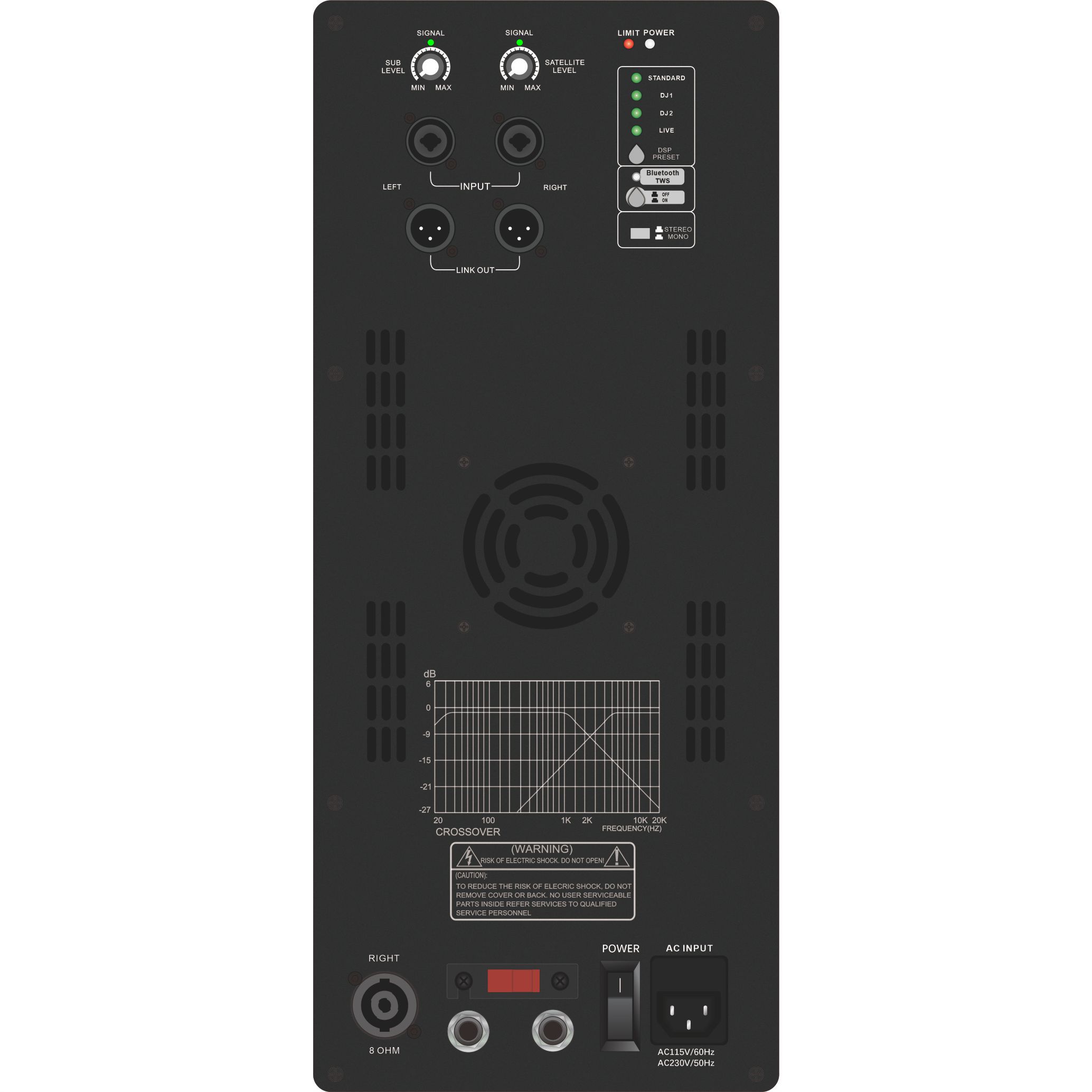 DSP1903SUB-serie actieve subwoofer 1.1/2.1/2.2-kanaalsysteem