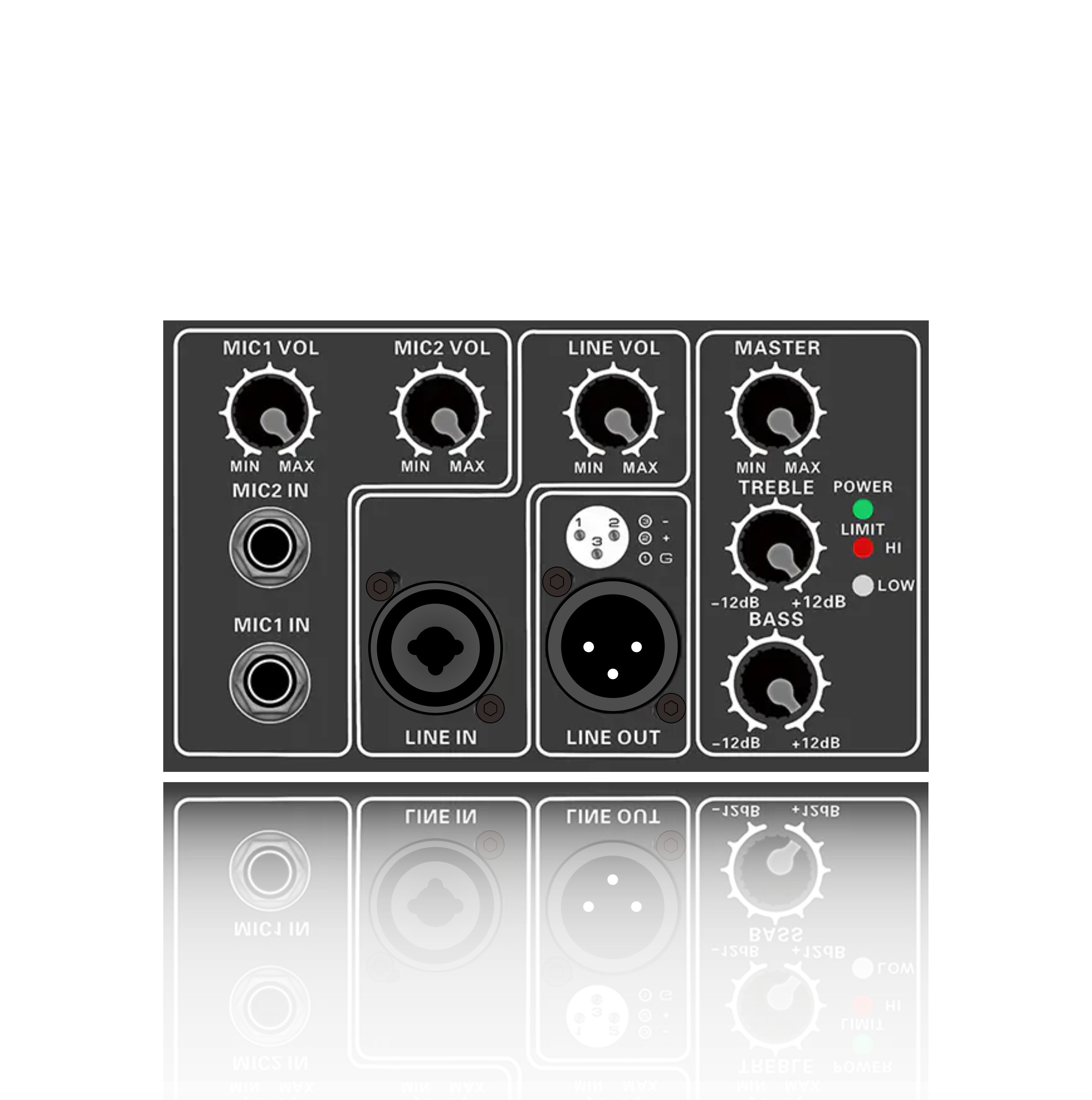 PL62: Hoge en lage limiet 2-kanaals microfooningang Elektrische frequentieverdeling functionele module