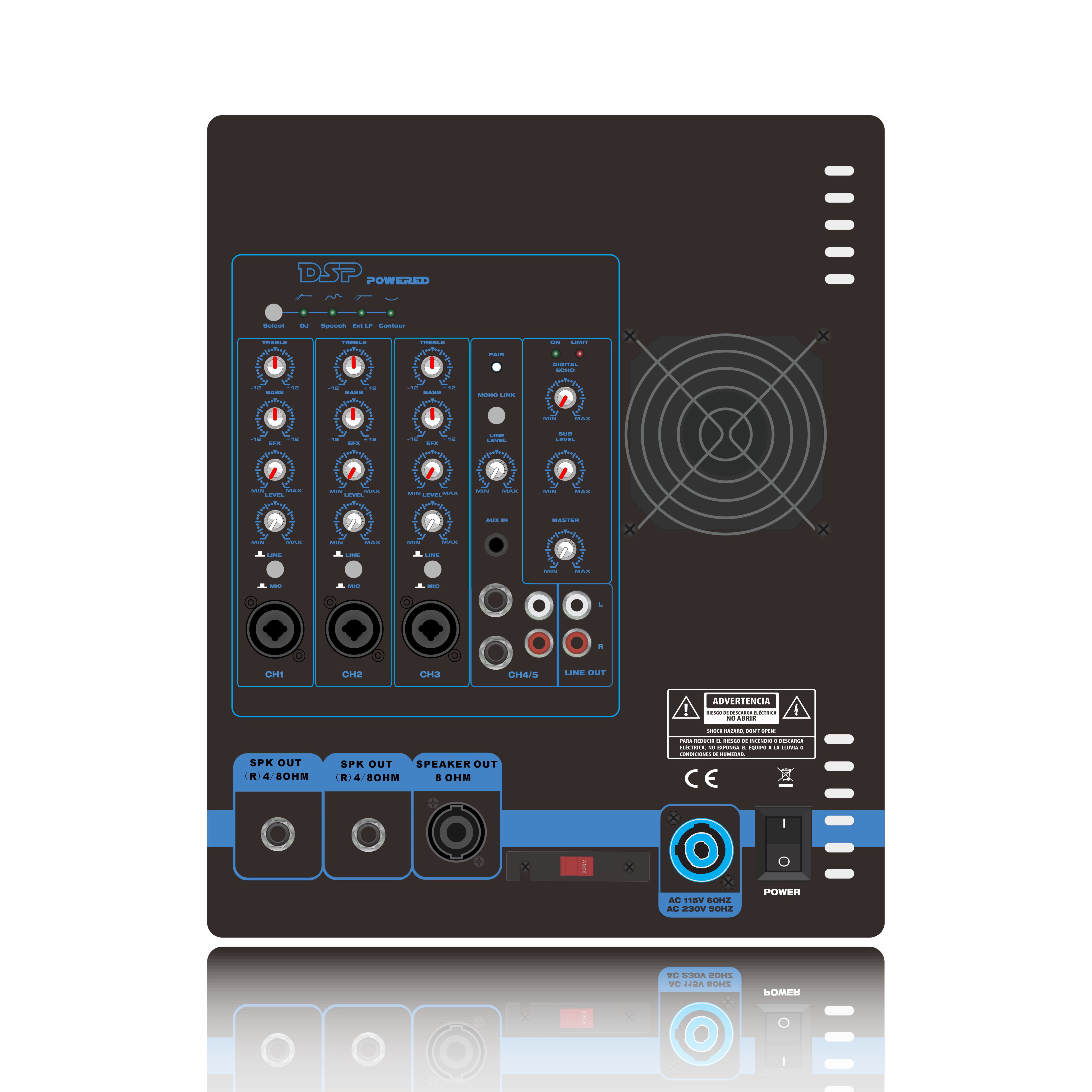 PL82DSP Line Array-luidsprekersysteem Eindversterker 2.1-2.2