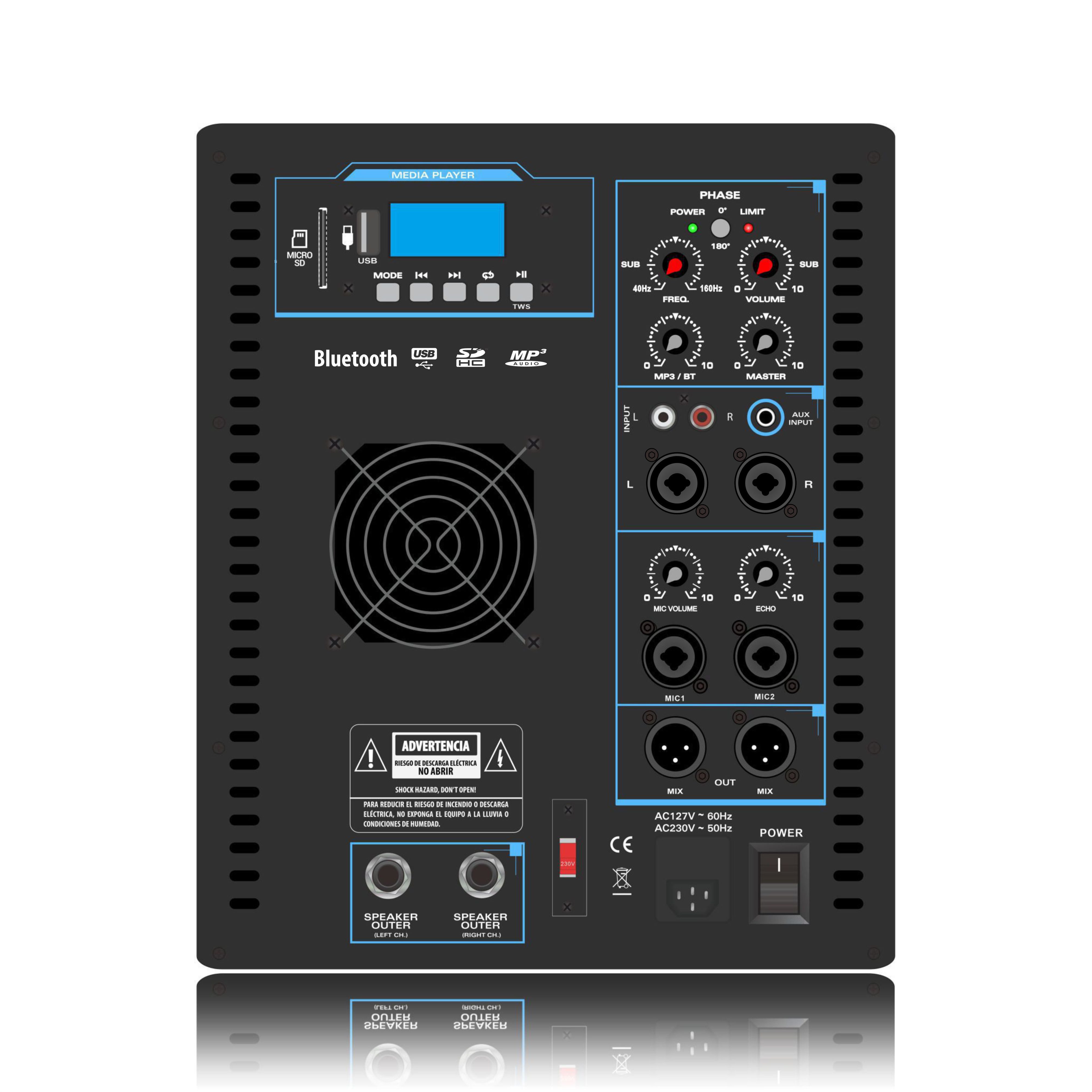 SUB12 Line Array-luidsprekersysteem Eindversterker 2.1