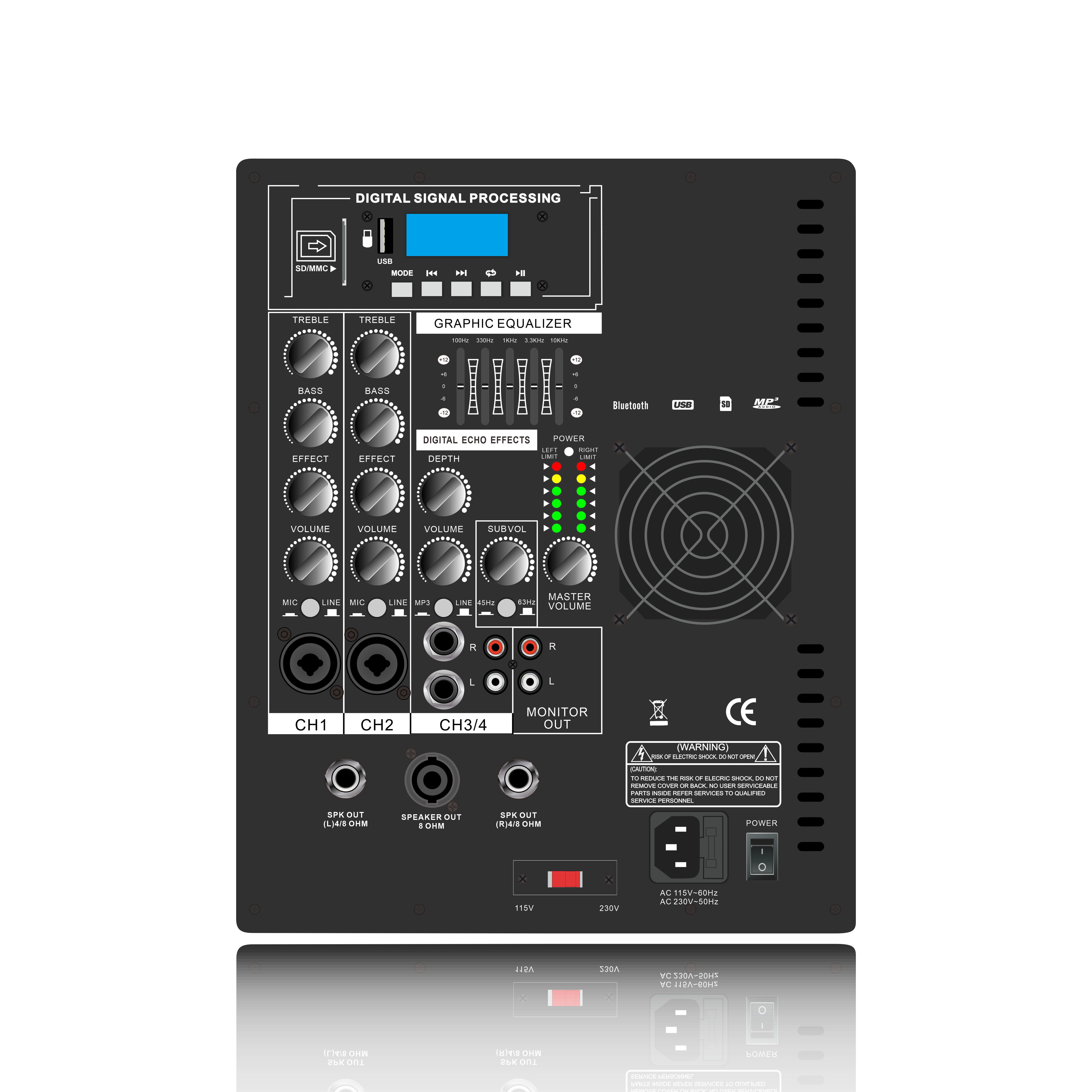EON206SUB Line Array-luidsprekersysteem Eindversterker 2.1-2.2