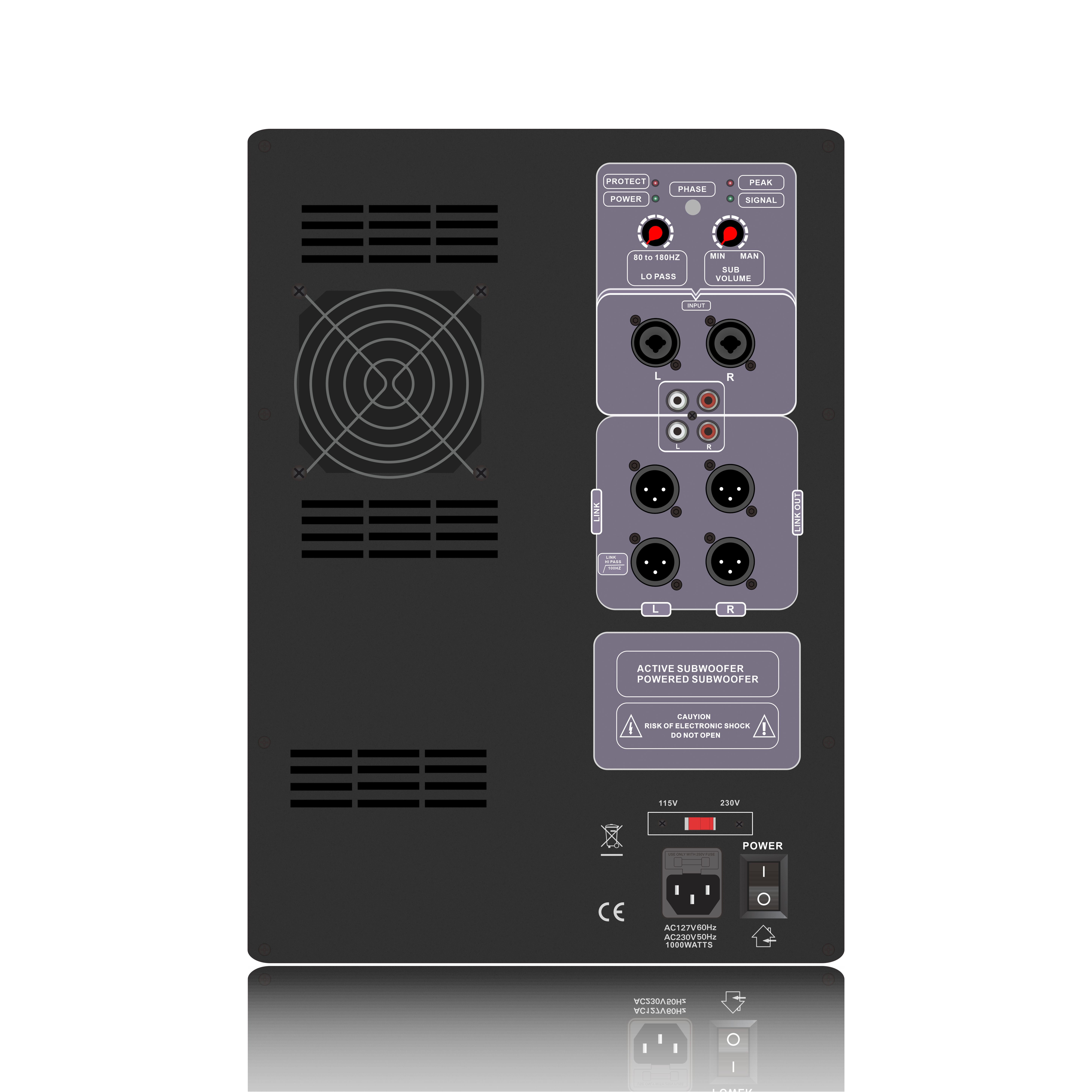 Krachtige 1.0-kanaals subwoofer SUB18-600