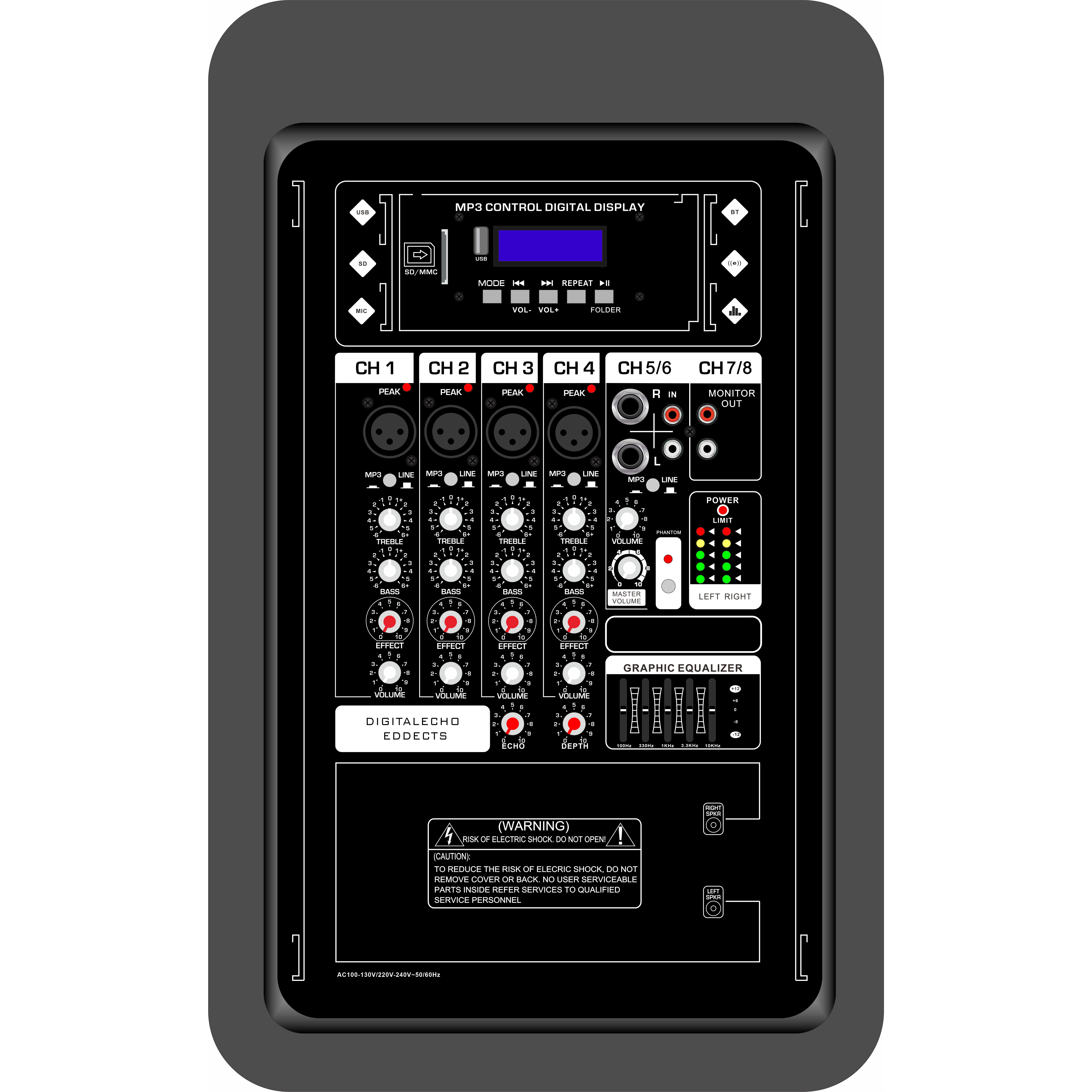 Compacte 10 inch tweewegsysteem aangedreven mengversterker EON210A